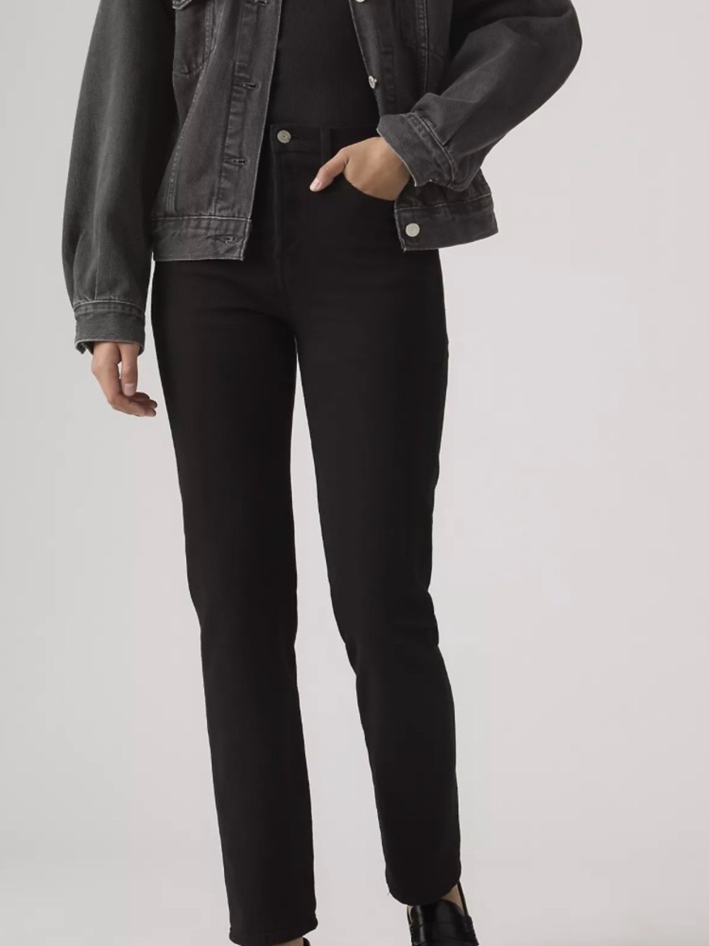 Levi's Wedgie Straight Ankle Women’s Jeans Black Sprout Size 26x28